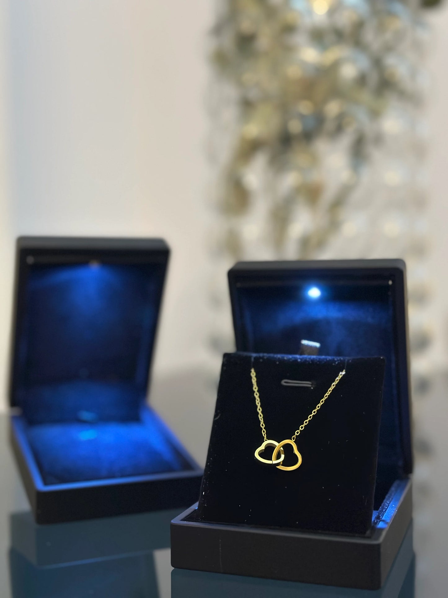 14 AYAR ALTIN KAPLAMA ÇİFT KALP KOLYE