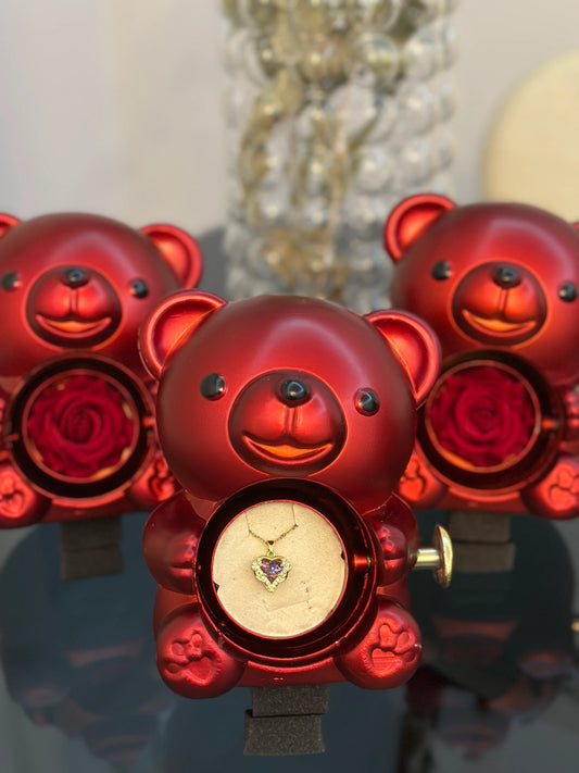 Sevimli Ayıcık İçinde Hearts Kolye