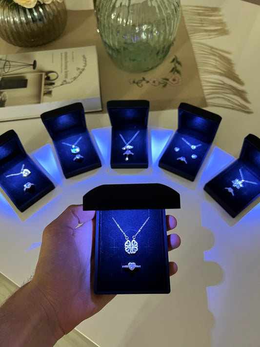 Işıklı Kutuda Kolye + Yüzük Setleri🌸