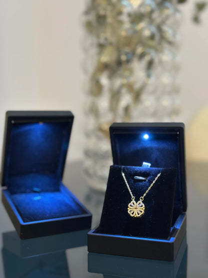 14 AYAR ALTIN KAPLAMA - AÇILABİLİR YONCA KOLYE