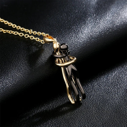 Sarılan Çift Aşk Kolyesi