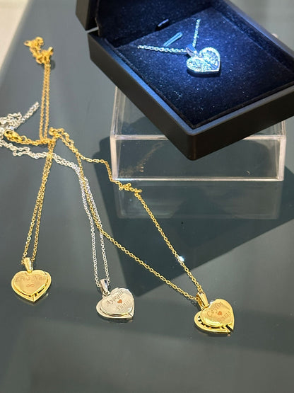 14 Ayar Altın Kaplama Özel Kanatlı Kalp Kolye
