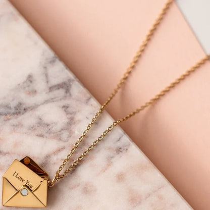 14 Ayar Altın Kaplama Mektup Kolye ( özel isim,tarih,not,şiir yazılı )