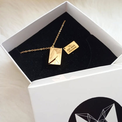 14 Ayar Altın Kaplama Mektup Kolye ( özel isim,tarih,not,şiir yazılı )