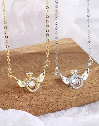 14 AYAR ALTIN KAPLAMA KANATLI YÜZÜK KOLYE