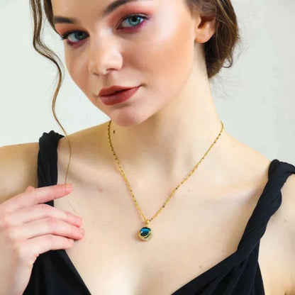 14 Ayar Altın Kaplama Gökyüzü Kolye